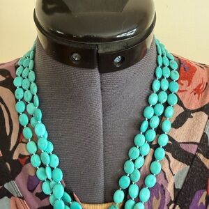 Turquoise Beaded Necklace and Bracelet Set
